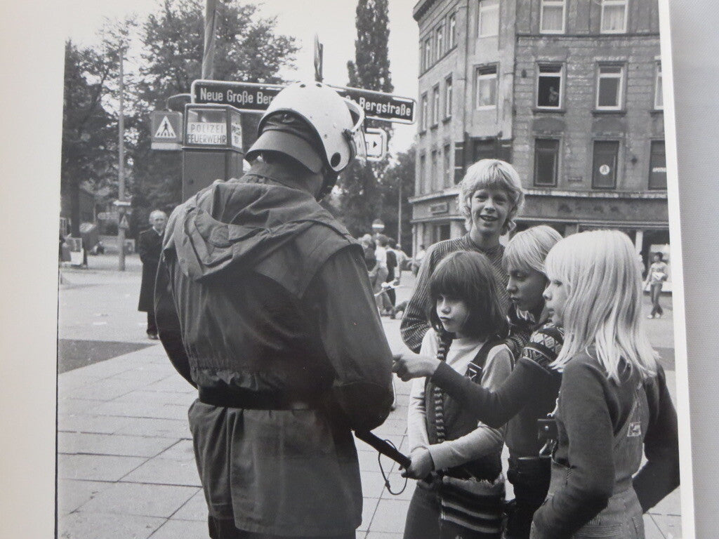 Vintage 1970s Photo Photograph Image -  Children with Military Soldier Germany ?
