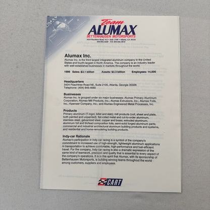 Bettenhausen Alumax Racing Press Kit Brochure 1997 CART Patrick Carpentier