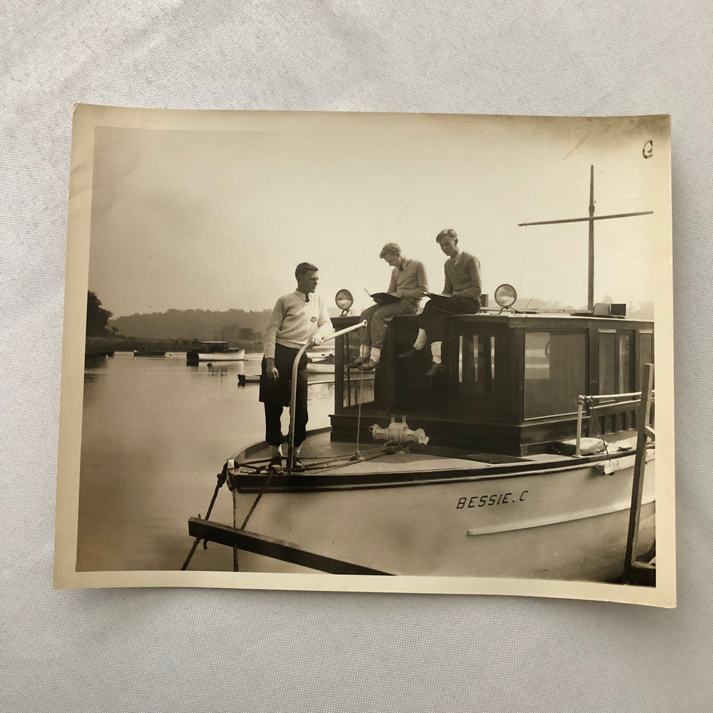 Press Photo Photograph Rutgers College Students Live on Yacht Boat NJ New Jersey