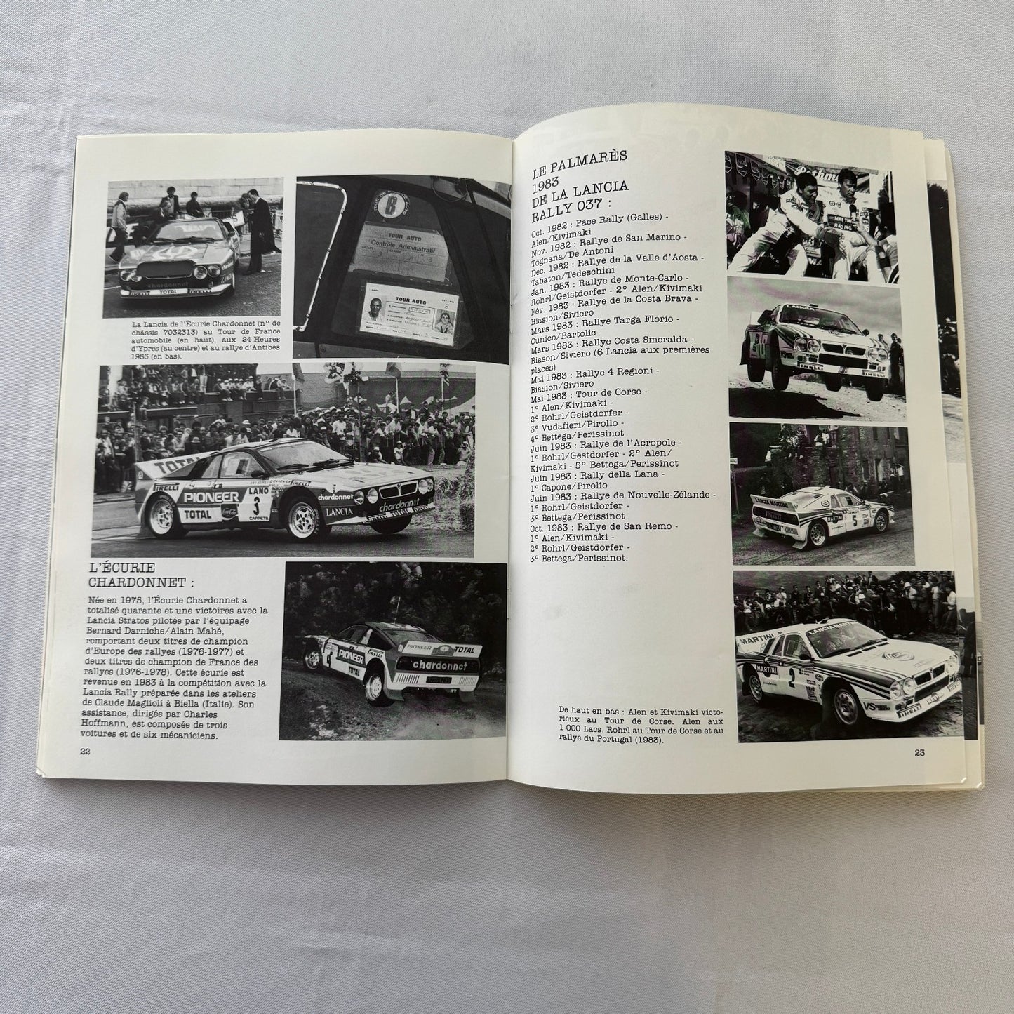 Lancia Rally 037 Rallye Racing Book Dossier Auto Motorsport FRENCH Text