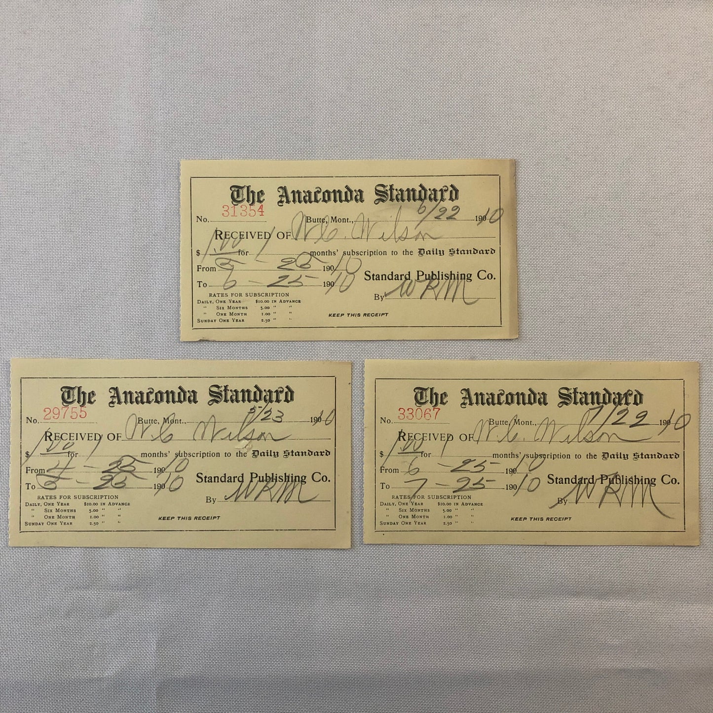The Anaconda Standard Butte Montana Newspaper Document Ephemera Lot 9x 1910