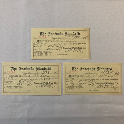The Anaconda Standard Butte Montana Newspaper Document Ephemera Lot 9x 1910