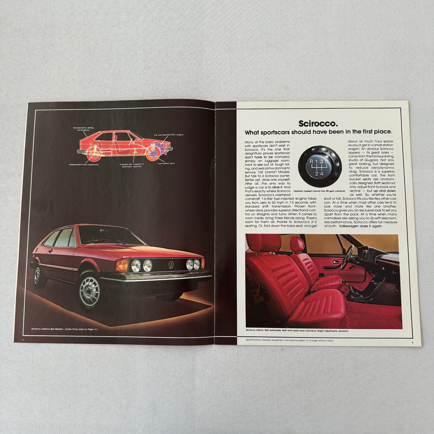 1980 Volkswagen VW Scirocco Car Sales Brochure Catalog Advertising