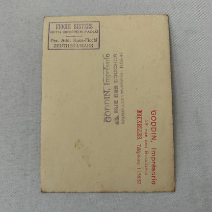 Vintage Circus Acrobat Balancing Act Photo Photograph Fiochi Sisters Paolo