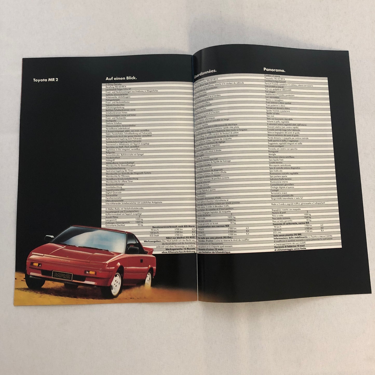 Vintage Toyota MR2 Car Sales Brochure Catalog Advertising GERMAN TEXT