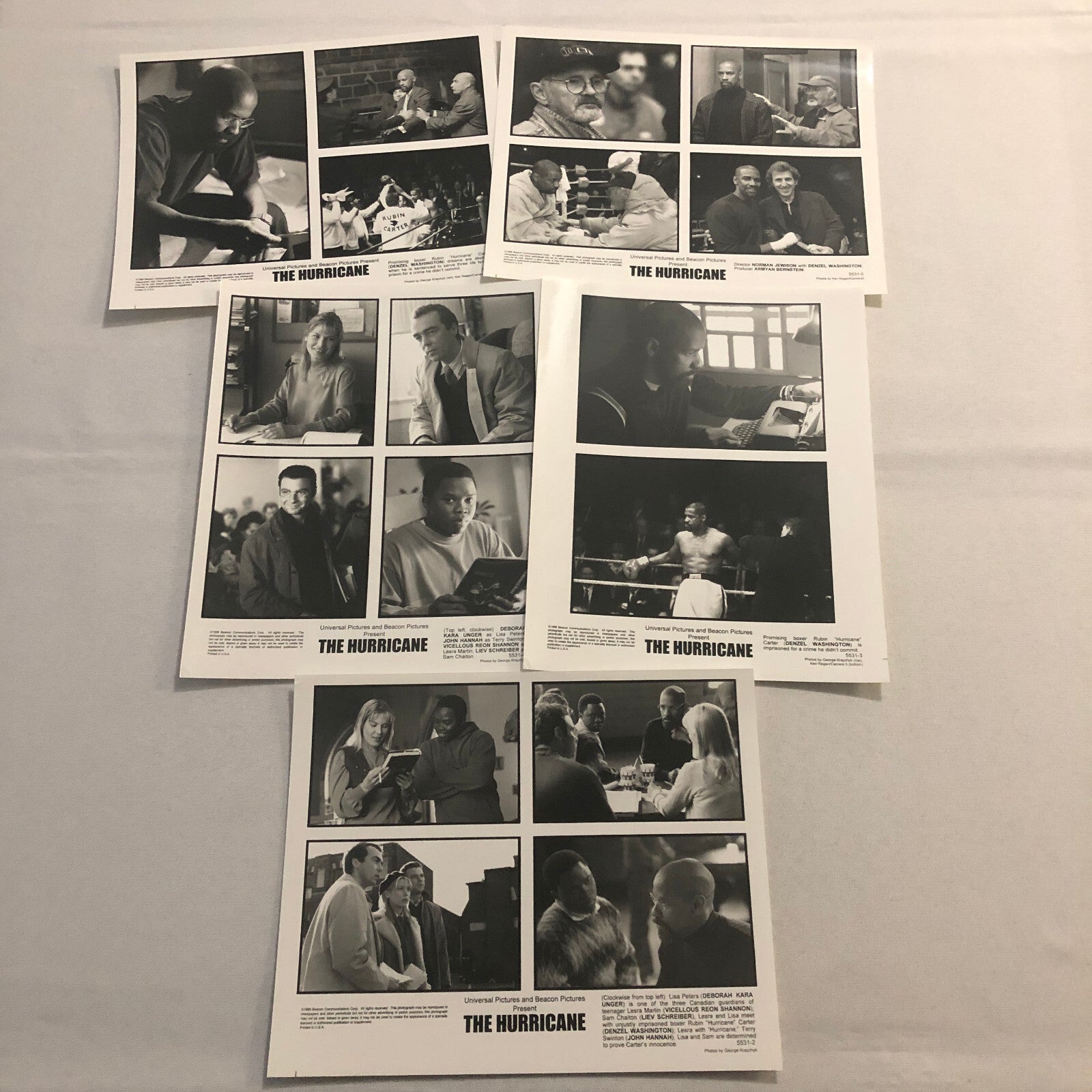 The Hurricane Rubin Carter Boxer Boxing Movie Film Photo Photograph Lot 5x 1999