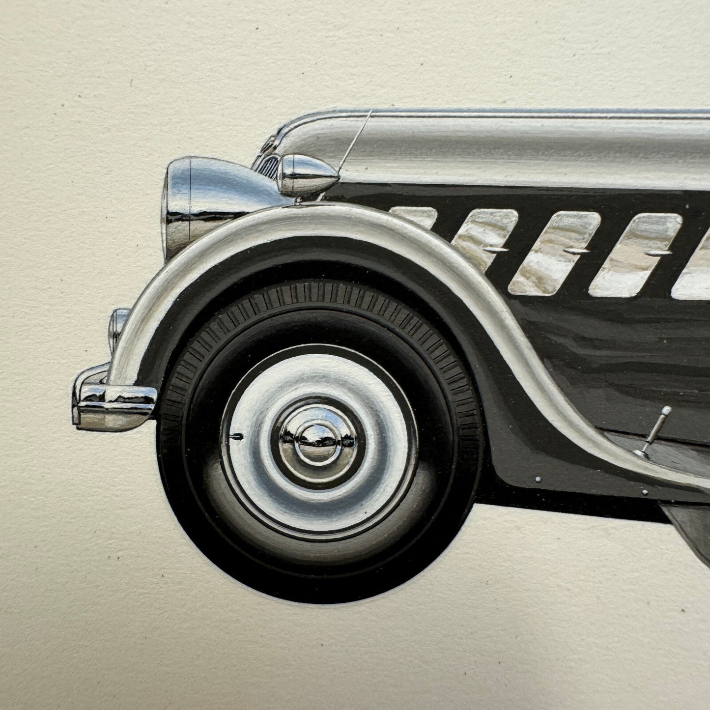 1933 Rohr 8 Type F Automobile Illustration Art Drawing Hand Drawn