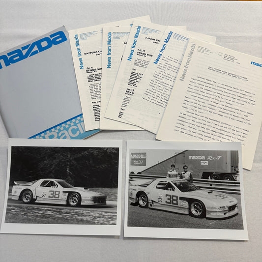 1986 Mazda RX-7 Racing Press Kit Brochure Photos Camel GT