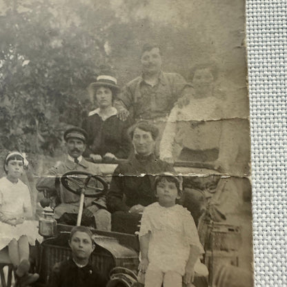 Antique Photo Photograph Print People with Automobile Car