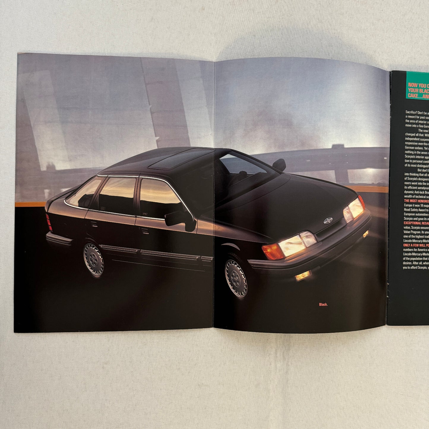 Merkur Scorpio Car Sales Brochure Catalog Advertising