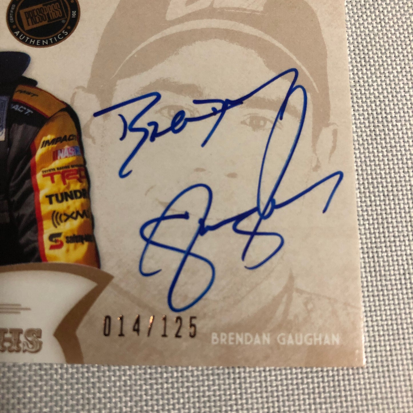 2011 Press Pass Fanfare Autograph Brendan Gaughan Signed Signature Auto NASCAR