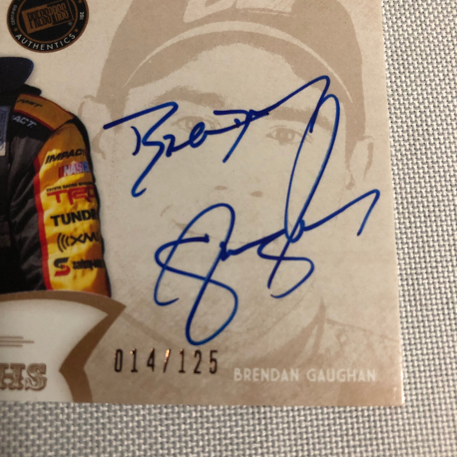 2011 Press Pass Fanfare Autograph Brendan Gaughan Signed Signature Auto NASCAR