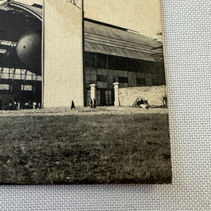 Vintage Zeppelin Airship Dirigible Postcard Post Card French Louvroie Hangar