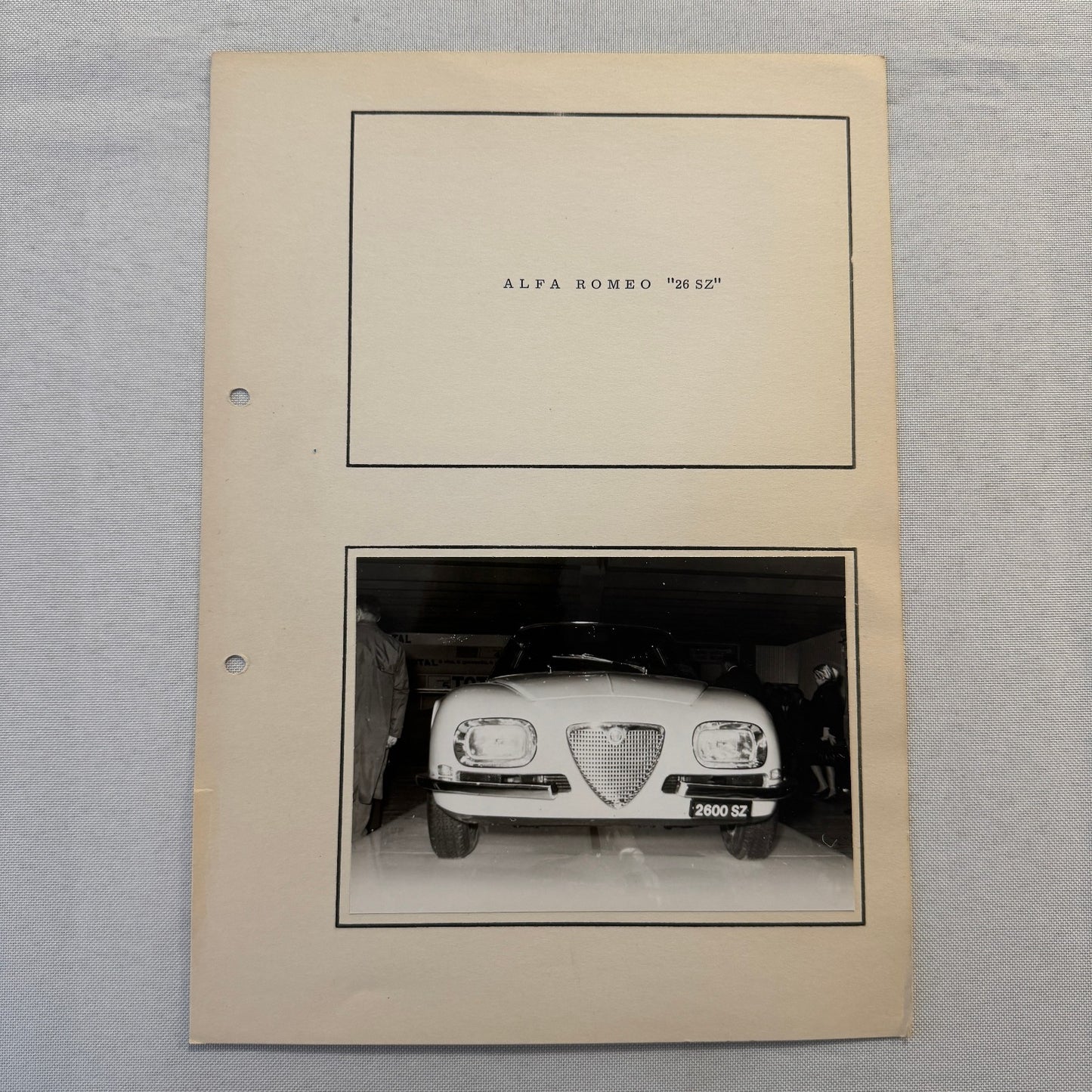 Alfa Romoe 2600 SZ Car Photo Photograph Vintage