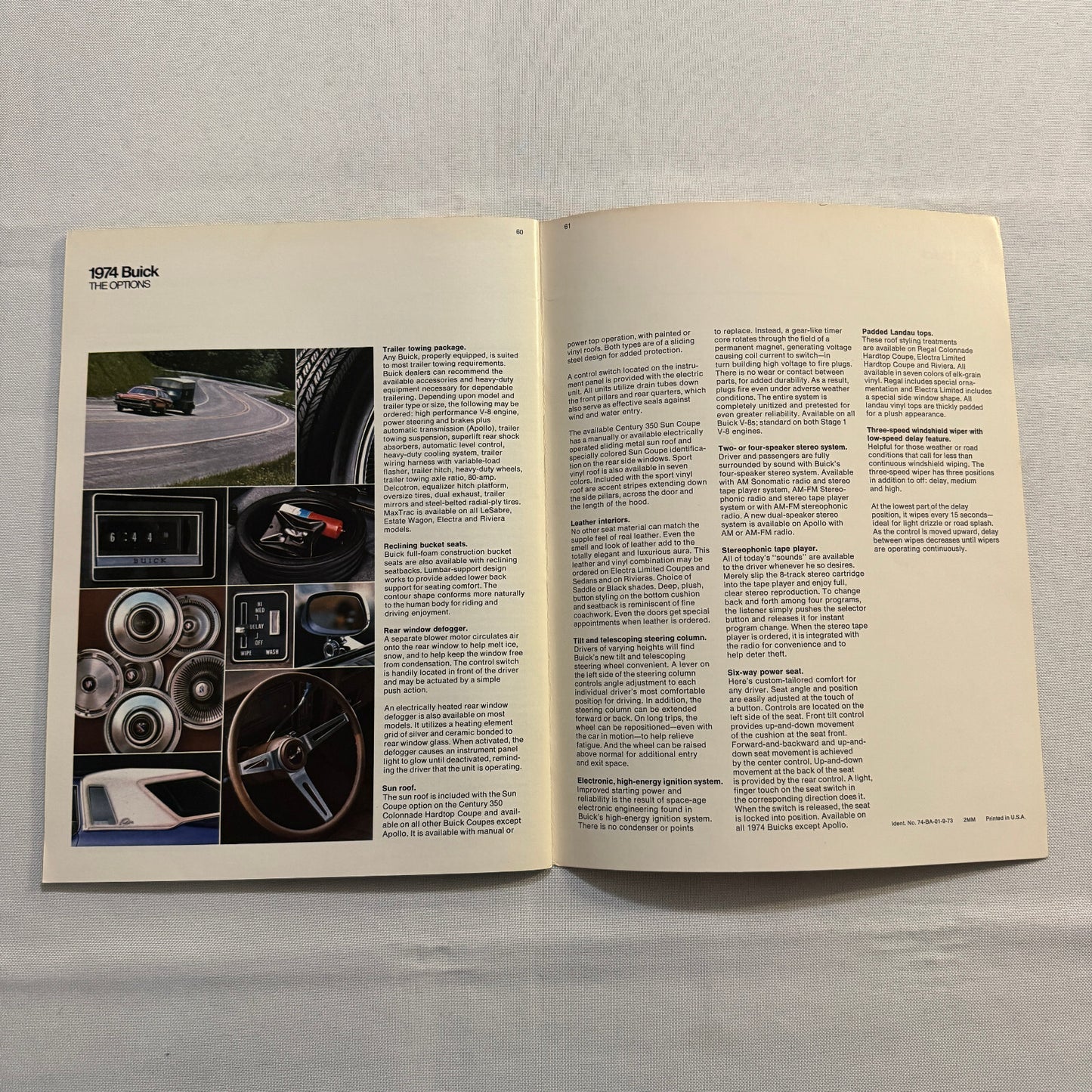 1974 Buick Sales Brochure Catalog Estate Wagon Electra Riviera Apollo Regal +