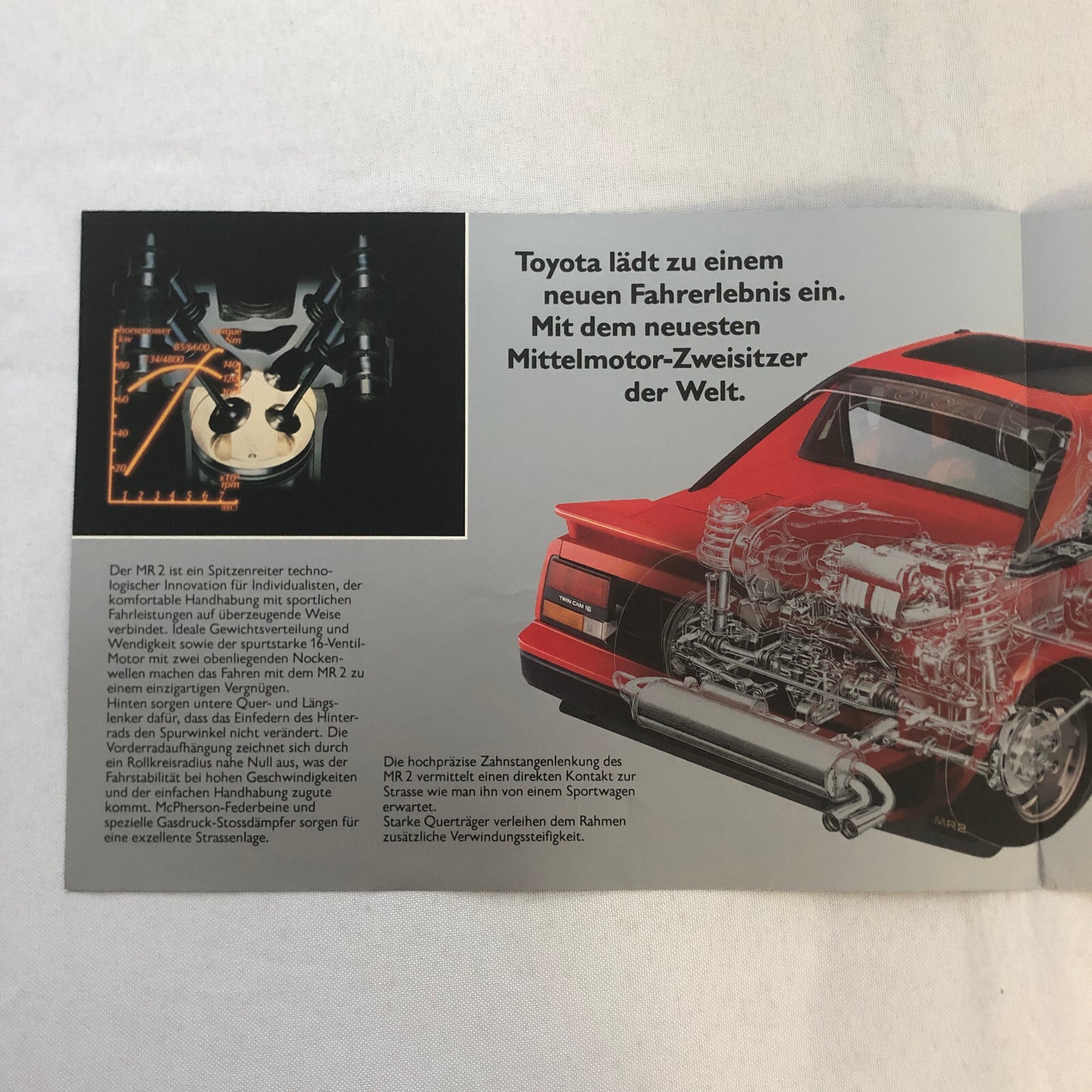 Vintage Toyota MR2 Car Sales Brochure Catalog Advertising German and French Text