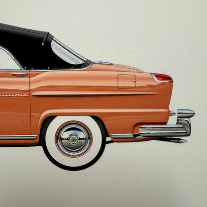 1951 Frazer Manhattan Convertible Automobile Illustration Art Drawing Hand Drawn