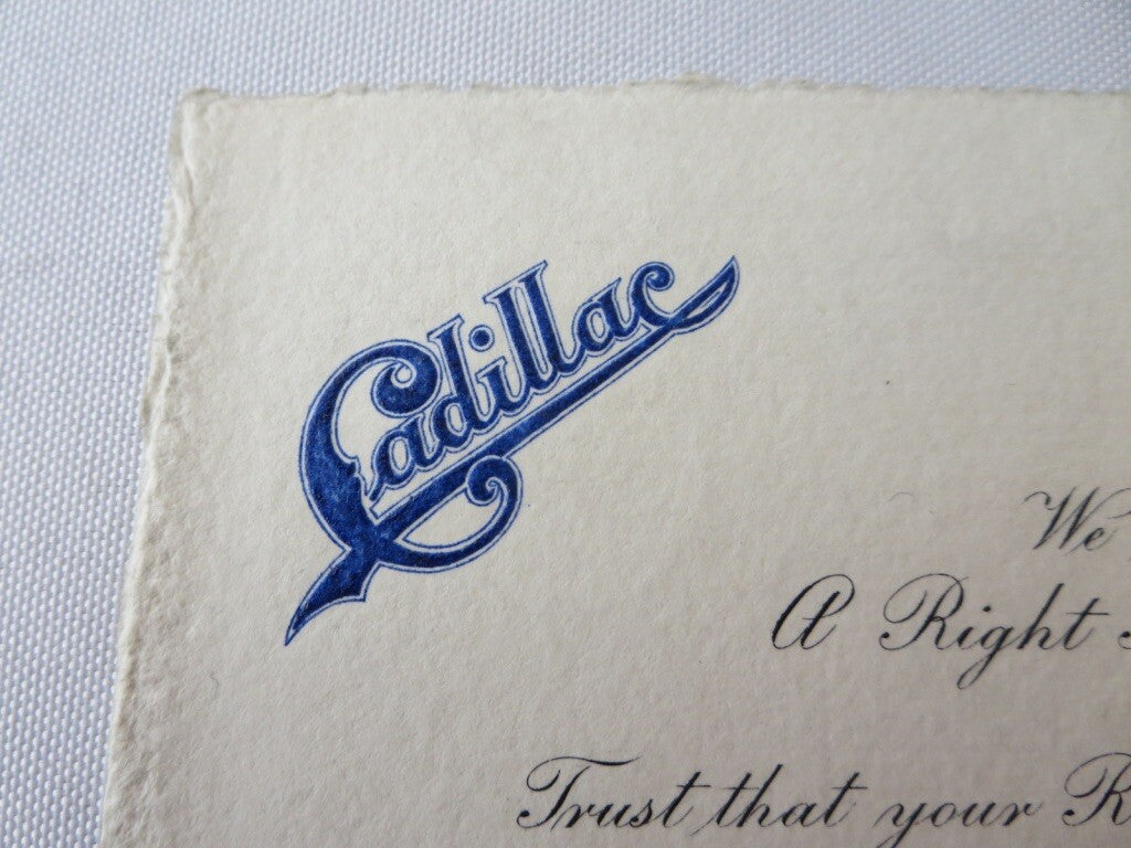 1911 - 1912 Cadillac Christmas Card Document Letter Vancouver Auto & Cycle Co