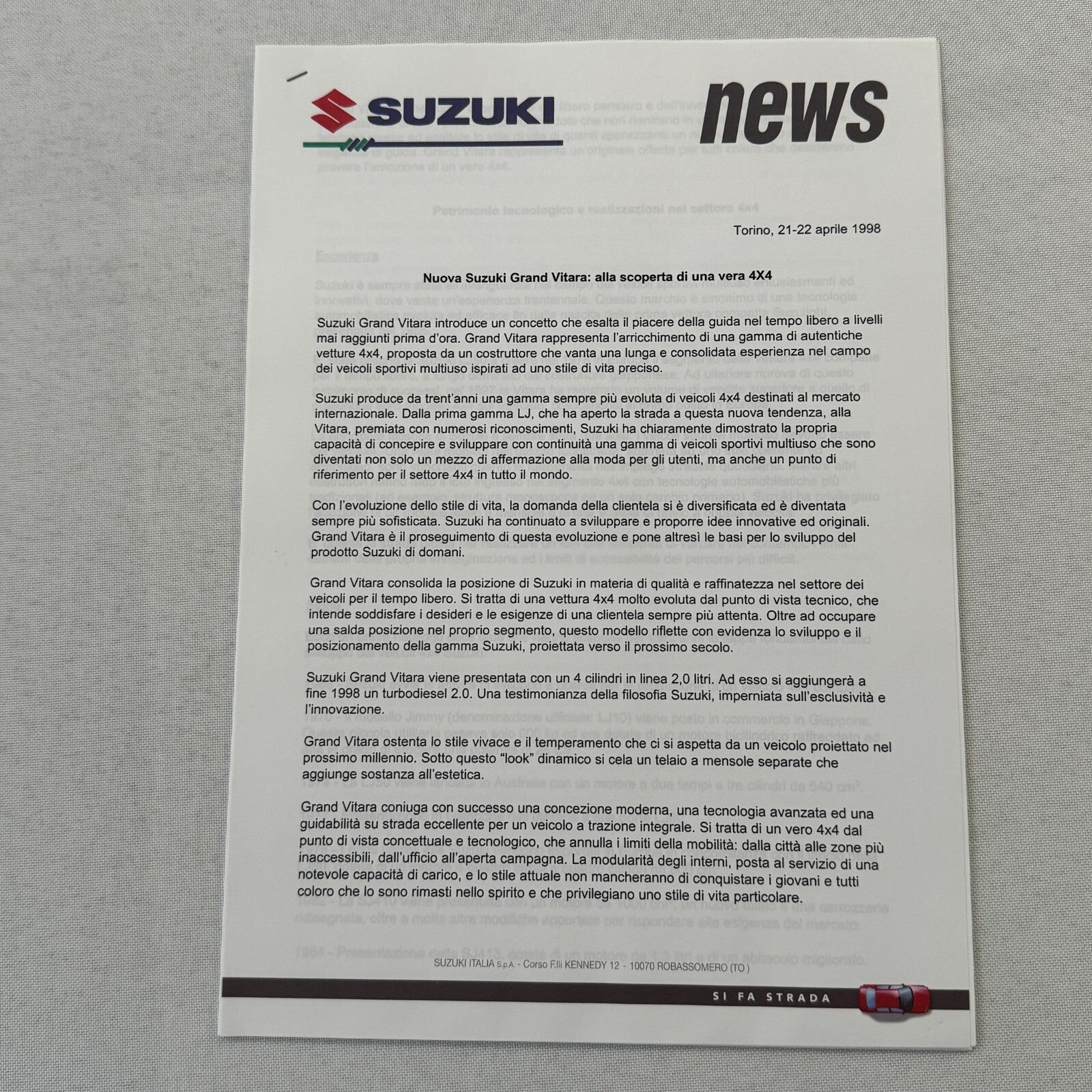 1995 Suzuki Vitara Press Kit Brochure Photos German Text European Market