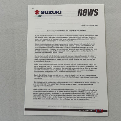 1995 Suzuki Vitara Press Kit Brochure Photos German Text European Market