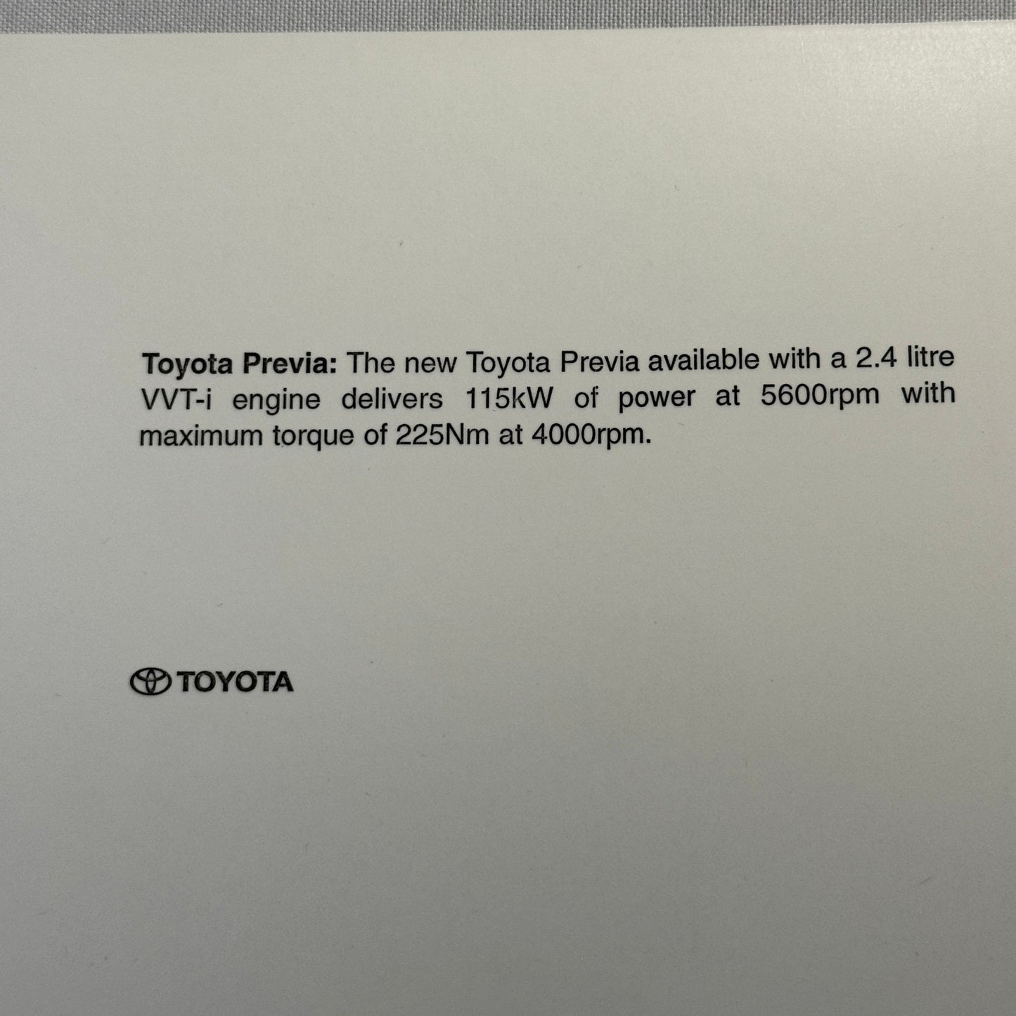 Toyota Previa Van Factory Press Photo Photograph Lot 2x