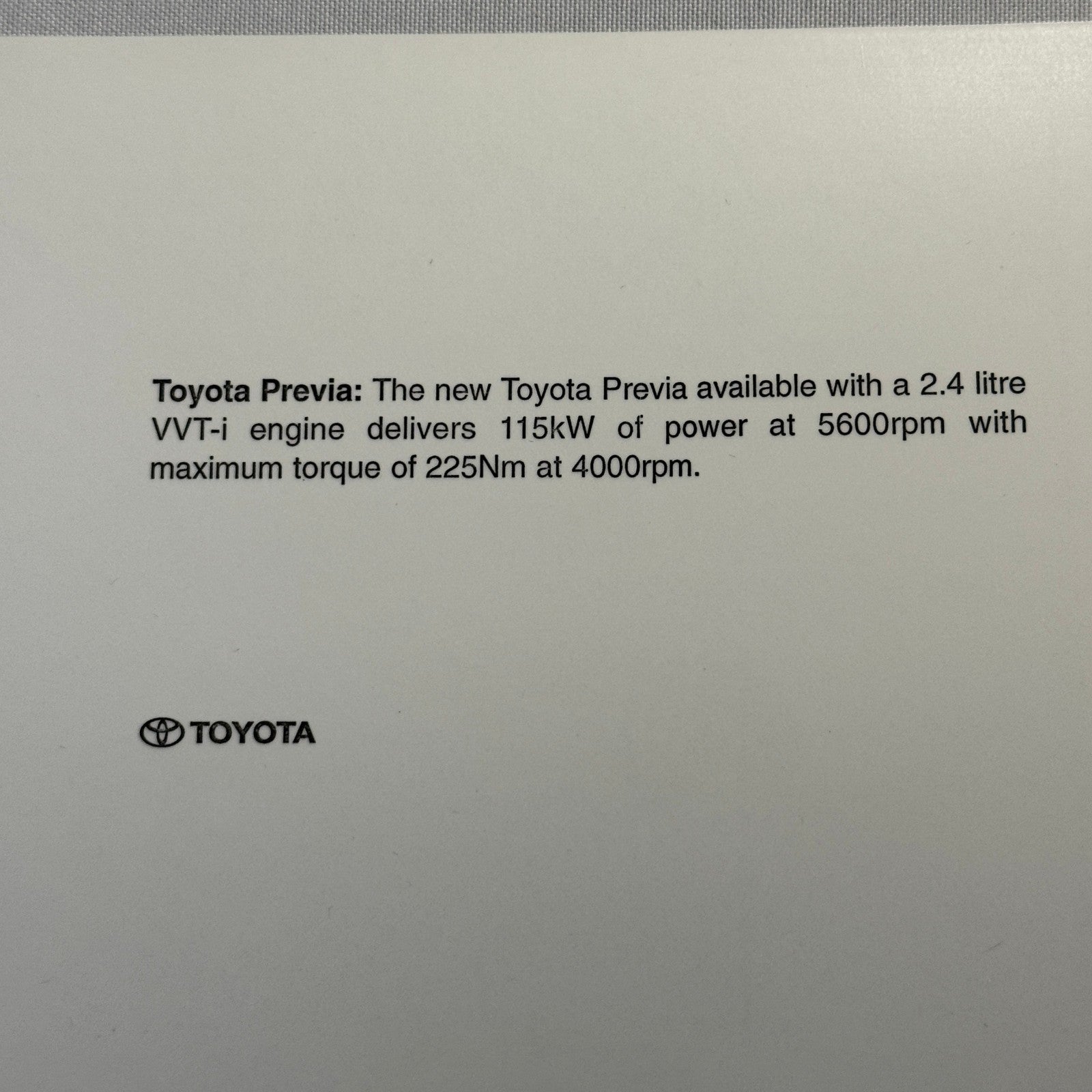 Toyota Previa Van Factory Press Photo Photograph Lot 2x