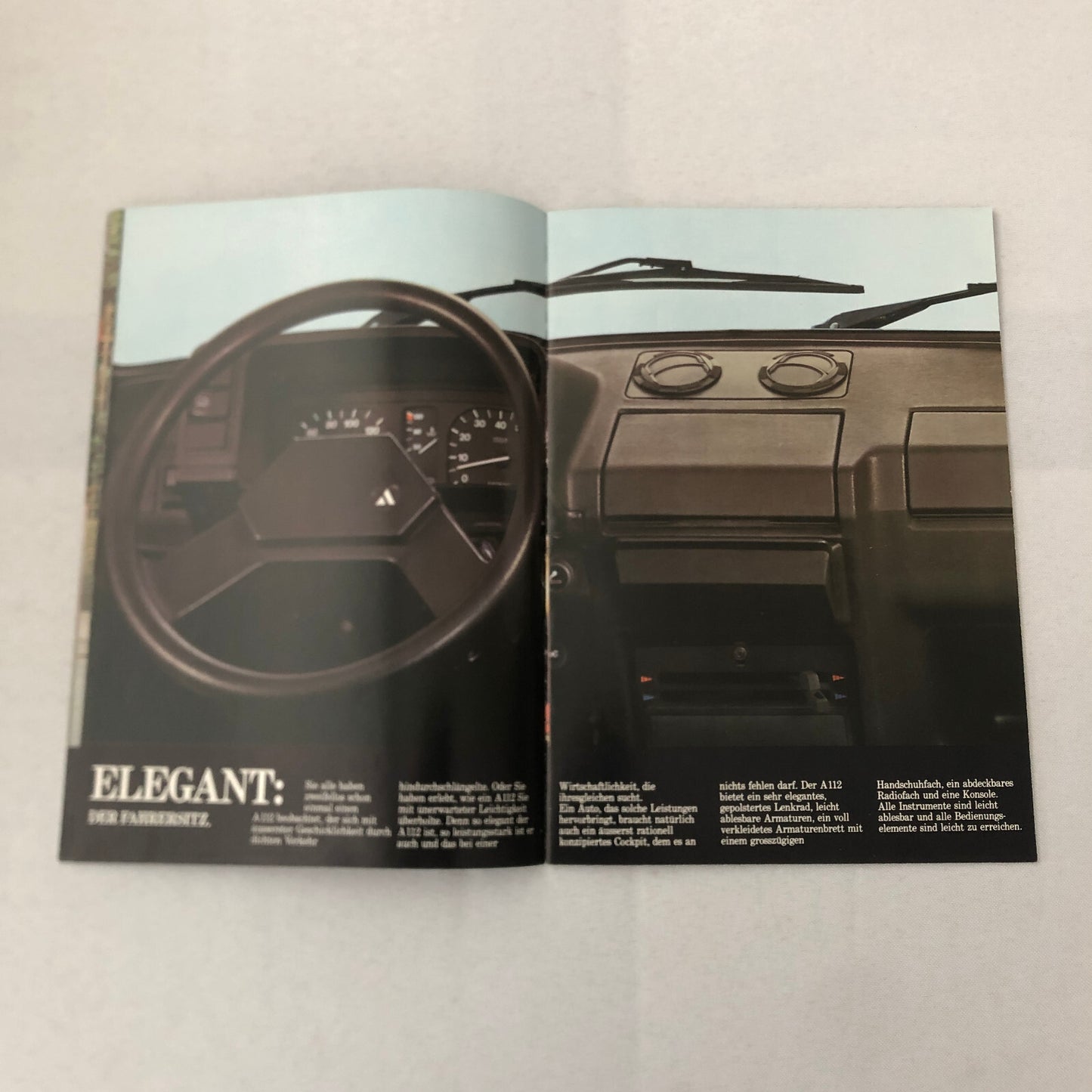 Autobianchi A112 Elegant Abarth Junior XEL Car Sales Brochure Catalog GERMAN