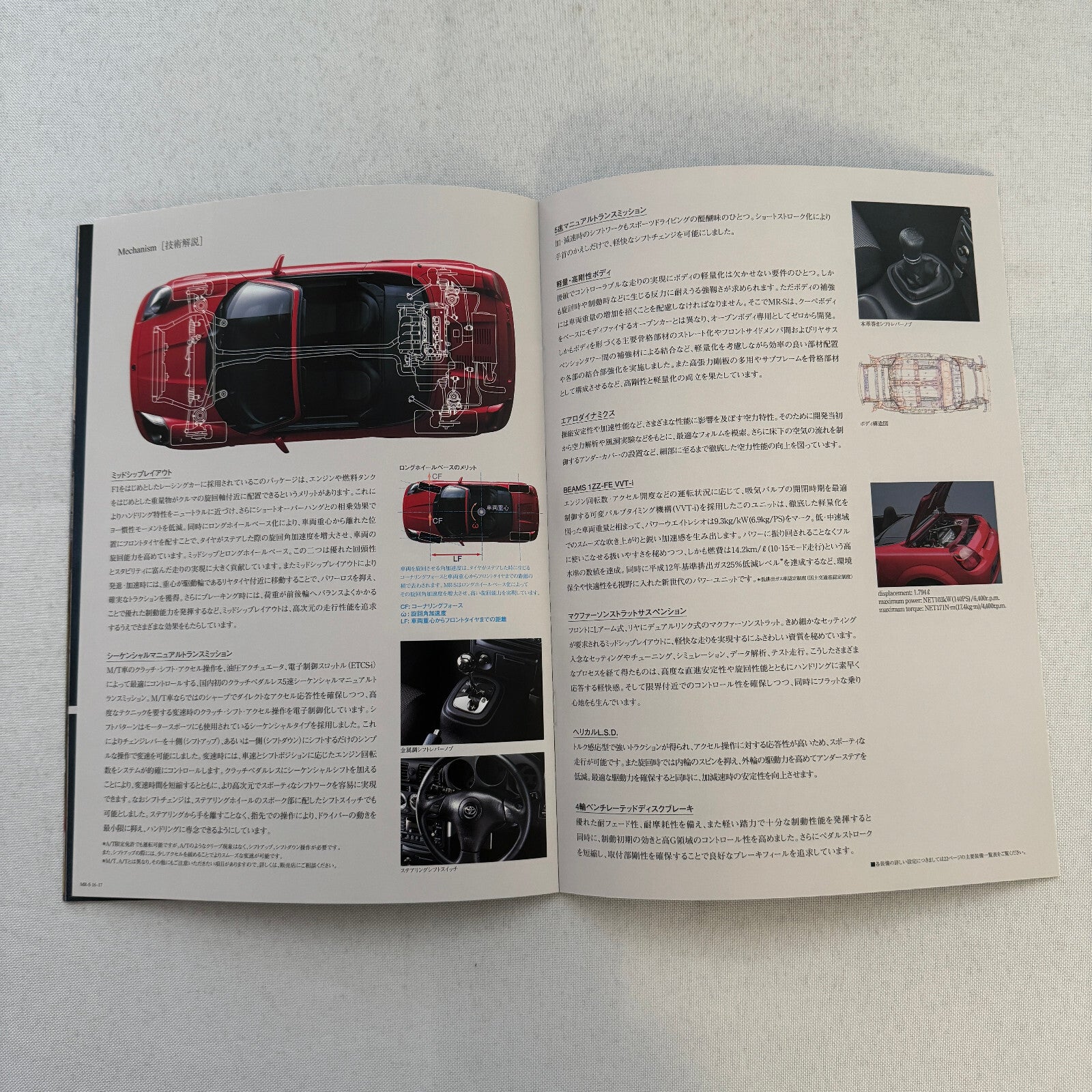 Toyota MR-S Roadster Car Sales Brochure Catalog Japanese JDM Toyota MRS MR S