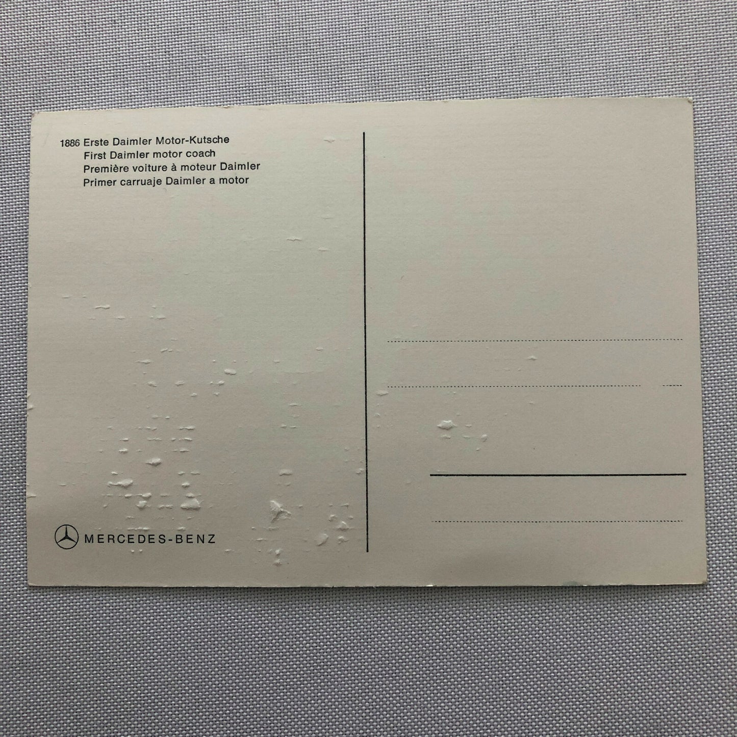 Vintage Mercedes 1886 First Daimler Motor Coach Car Photo Photograph 