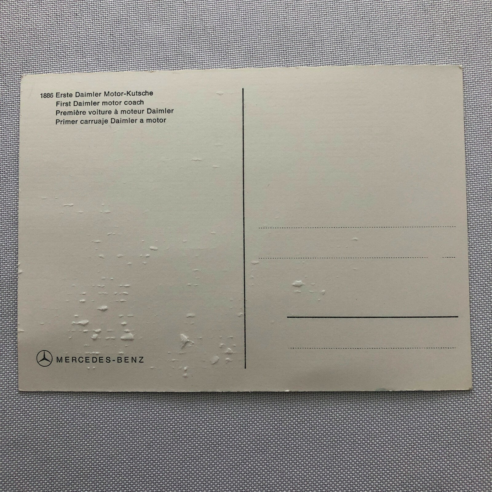 Vintage Mercedes 1886 First Daimler Motor Coach Car Photo Photograph 