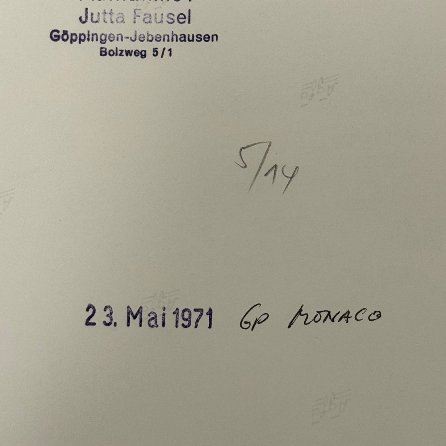 Vintage Racing Photo 1971 Monaco Grand Prix Race Mario Andretti Motorsport