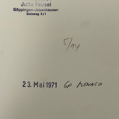 Vintage Racing Photo 1971 Monaco Grand Prix Race Mario Andretti Motorsport