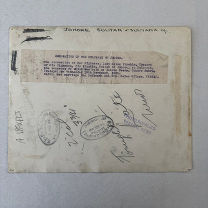 Sultanah of Johore Lady Helen Ibraham Press Photo Vintage 1931 Sultan Malysia