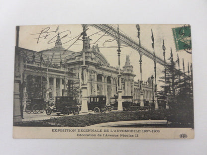 1907 - 1908 Exposition Decennale De L'Automobile Automobile Car Show Postcard 