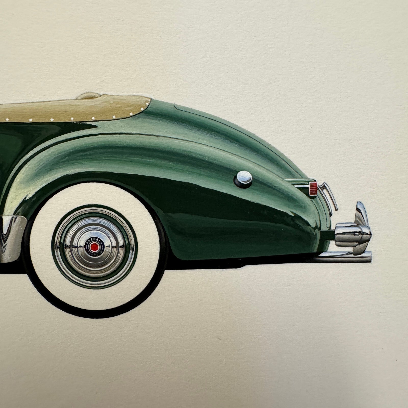 1940 Packard Custom Super 8 Convertible Victoria Car Illustration Art Drawing