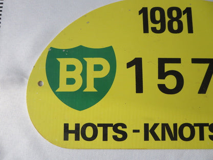 Vintage 1981 Hots Knots Rit Holland Car Rally Participant Plate Plaque #157 BP 