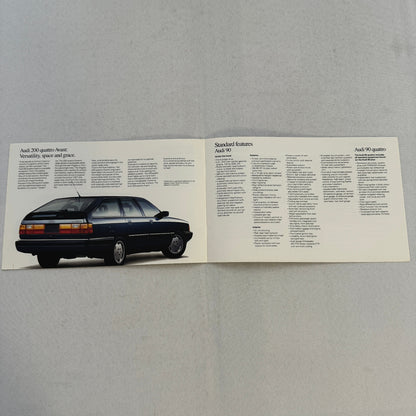1989 Audi Car Sales Brochure Catalog 90 Quattro 100 Avant 200 Turbo Quattro +