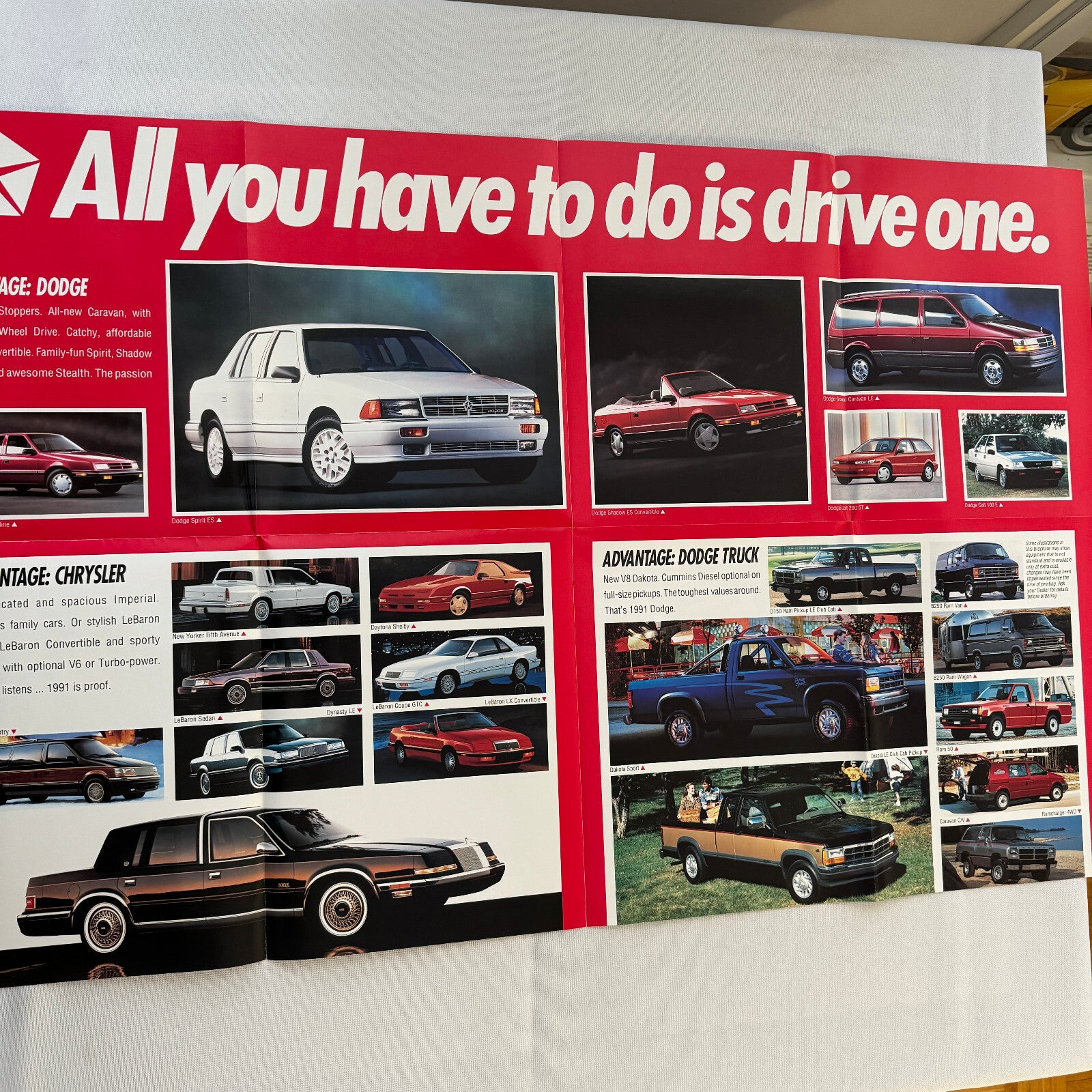1991 Dodge Sales Brochure Catalog Stealth Poster Shadow Dakota Pickup LeBaron +