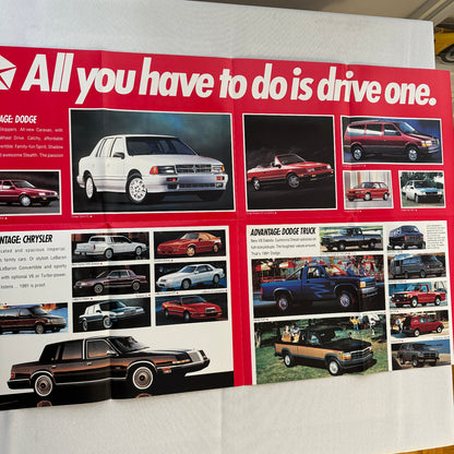 1991 Dodge Sales Brochure Catalog Stealth Poster Shadow Dakota Pickup LeBaron +