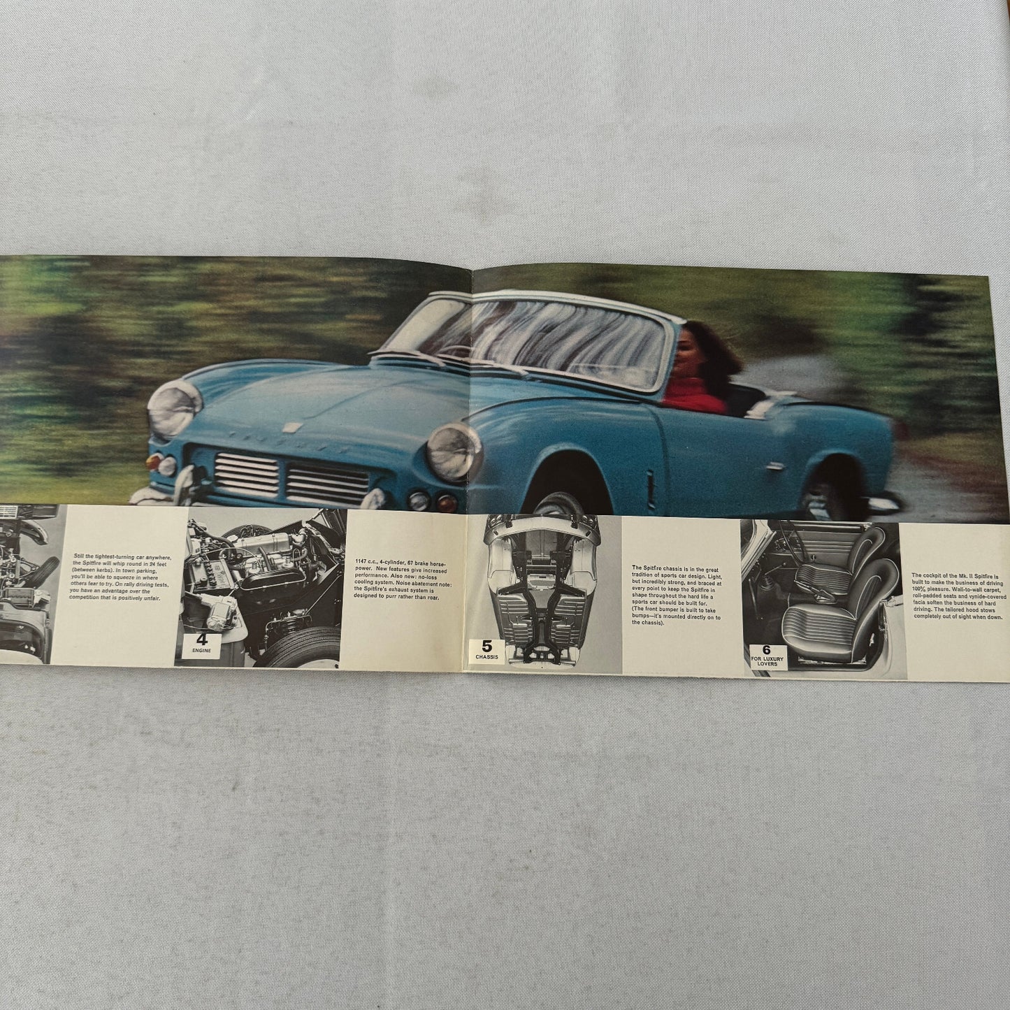 Triumph Spitfire MK11 Roadster Convertible Car Sales Brochure Catalog Vintage