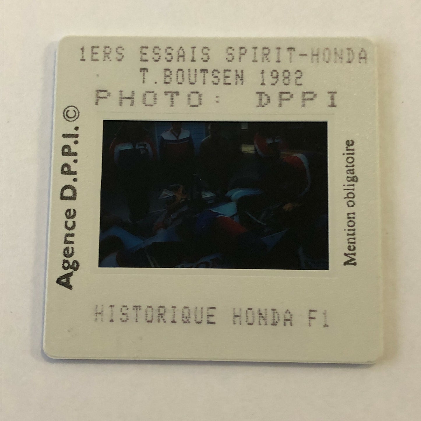 1982 Thierry Boutsen Spirit Honda Racing DPPI 35MM Press Photo Slide
