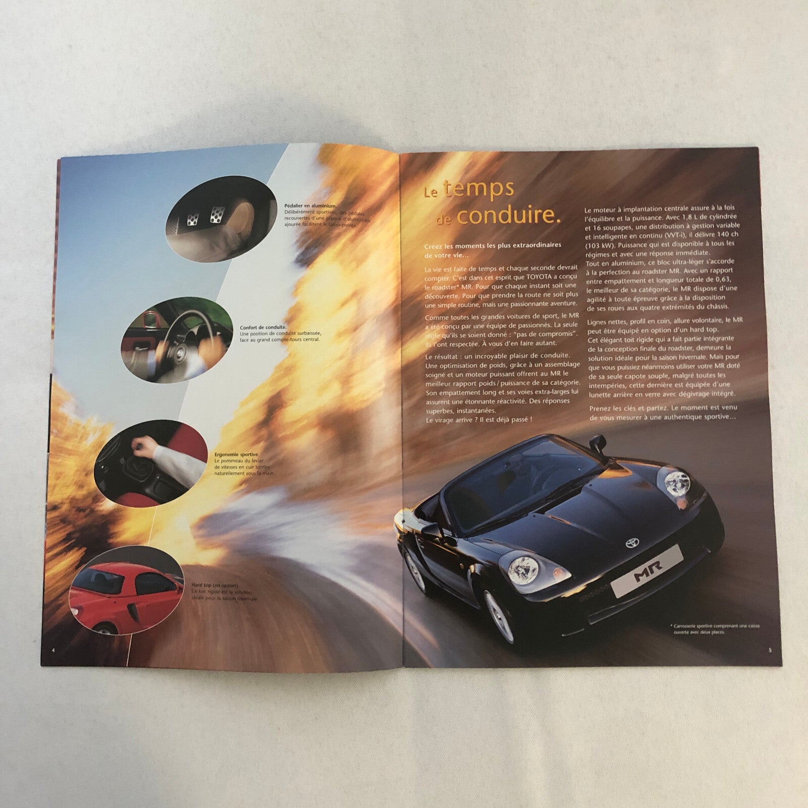 Toyota MR Roadster Car Sales Brochure Catalog Advertising FRENCH TEXT Toyota MR2