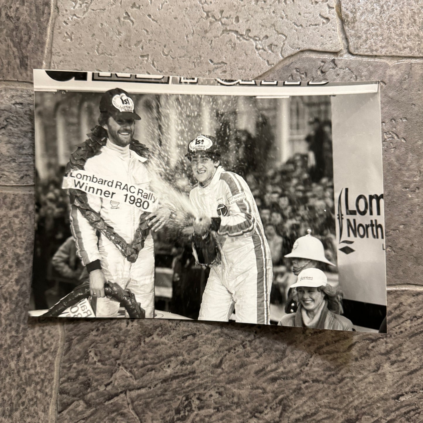 1980 RAC Rally Rallye Driver Racing Photo Photograph Champagne Victory