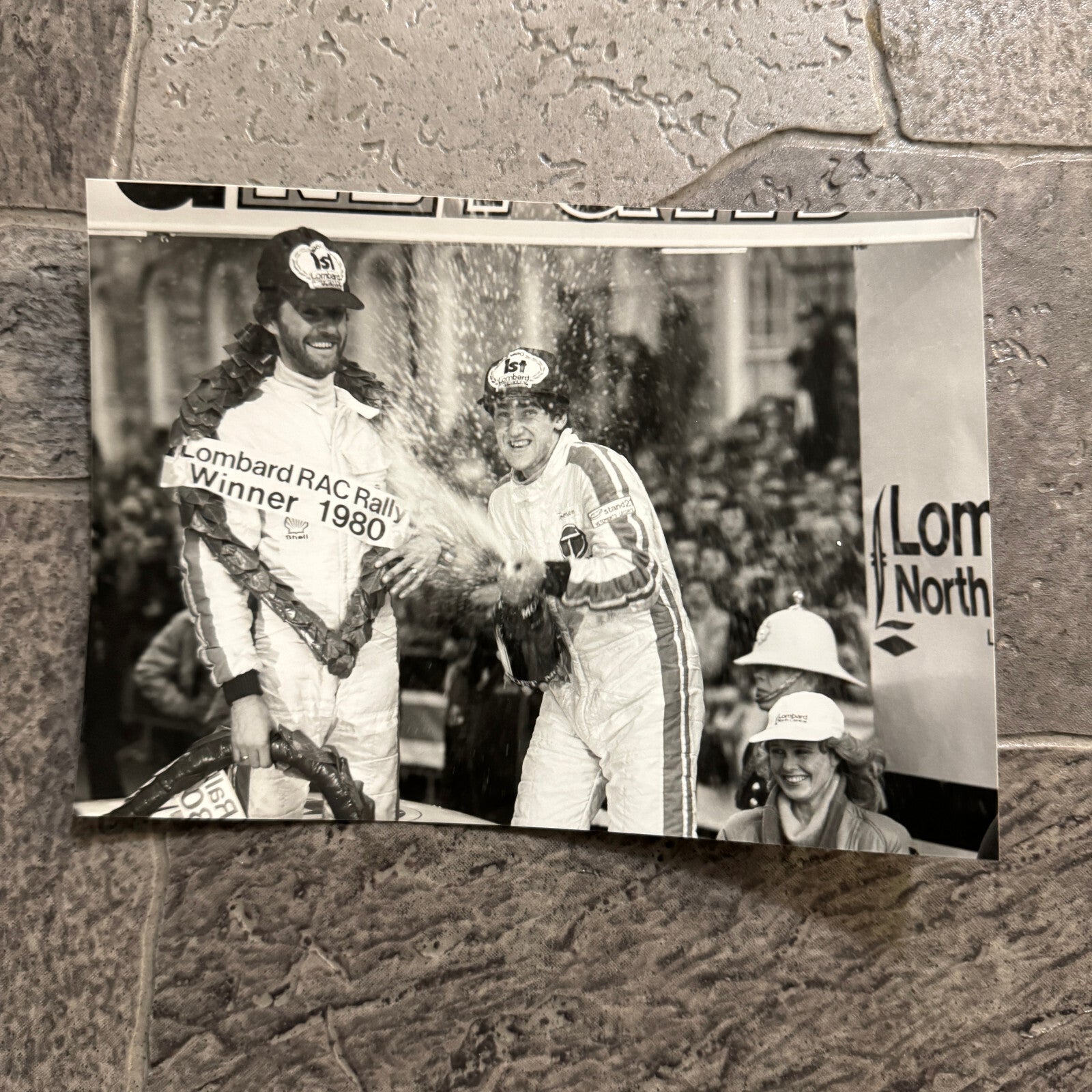 1980 RAC Rally Rallye Driver Racing Photo Photograph Champagne Victory