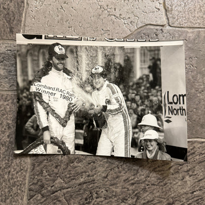 1980 RAC Rally Rallye Driver Racing Photo Photograph Champagne Victory