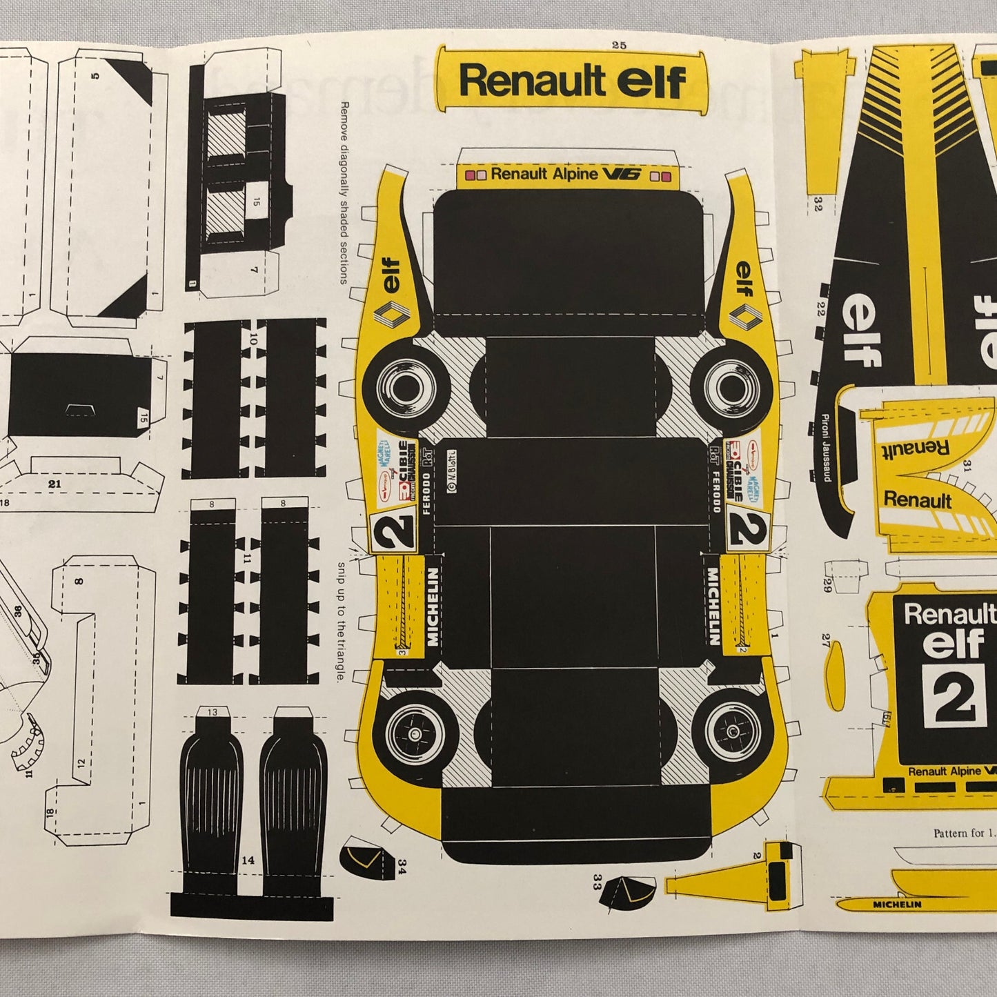 Renault A442 LeMans Paper Racing Car Model Brochure Renault 4 5 12 18 20 30 16