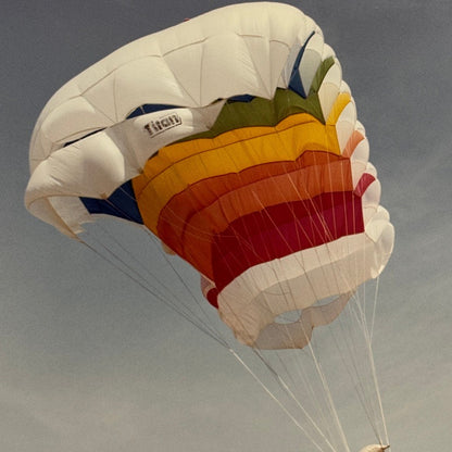 Vintage Skydiving Parachute Photo Large Format Aviation Photograph 1970s-80s