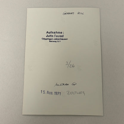 Vintage Racing Photo 1971 Austrian Grand Prix Graham Hill Motorsport Photograph