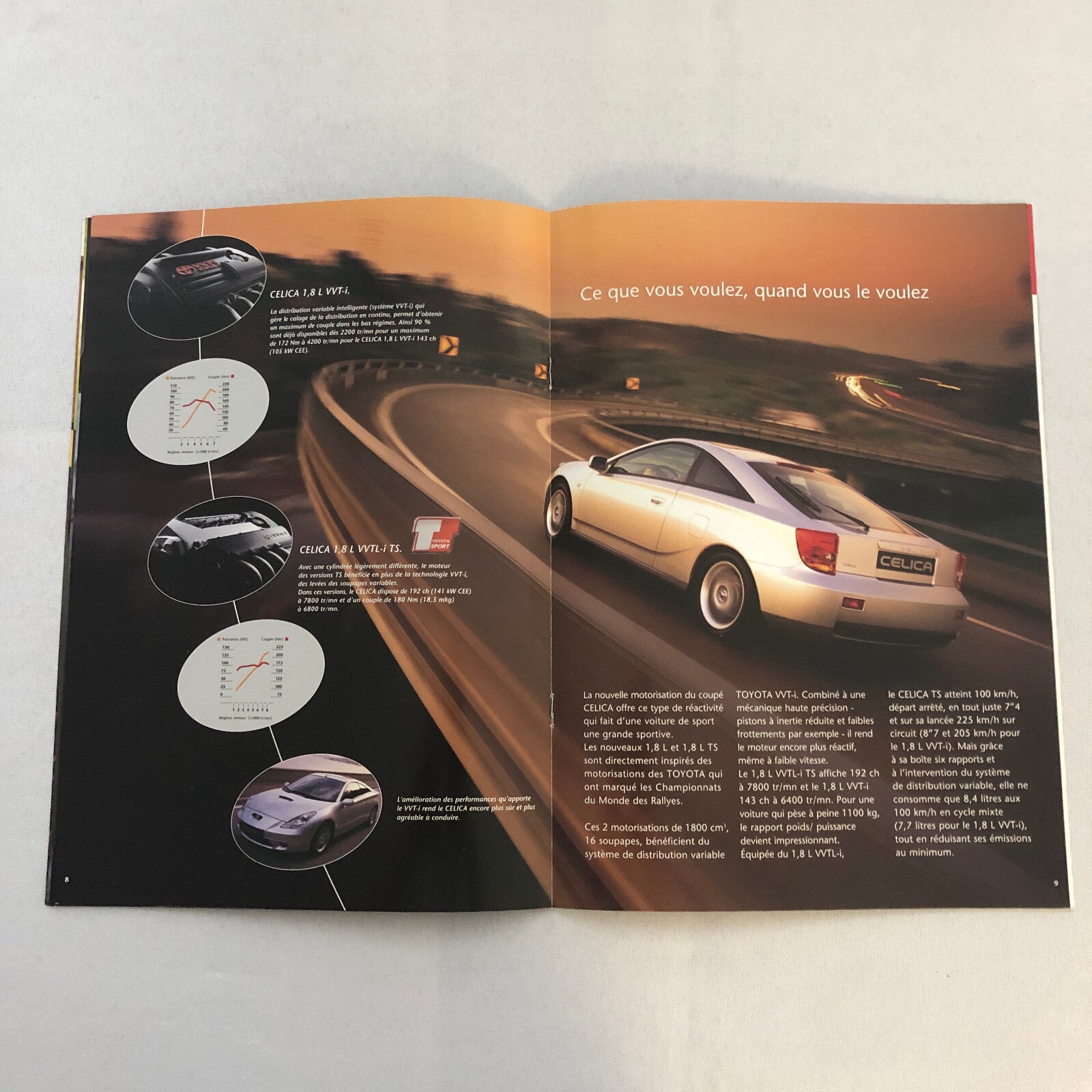 Toyota Celica Car Sales Brochure Catalog FRENCH Text European Market