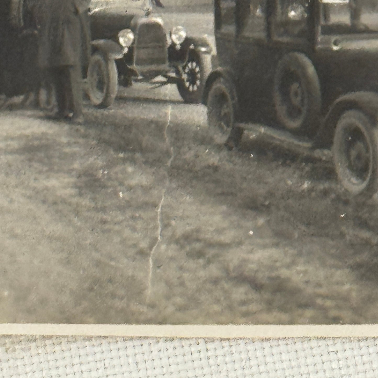 Vintage Photograph People with Antique Cars Early Automobiles